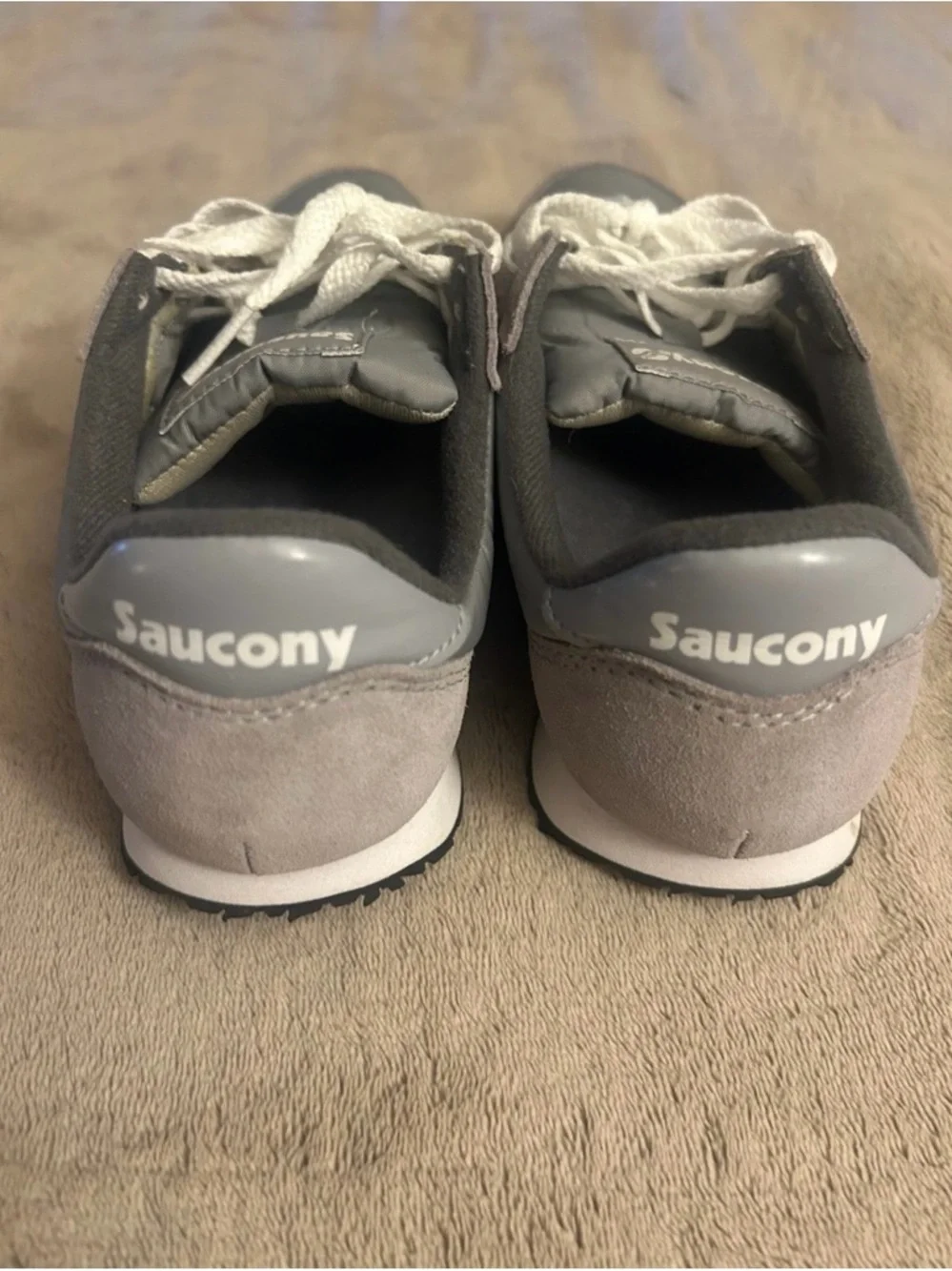 Saucony Light Gray Suede & Nylon Sneakers with White Laces size 7.5 - Picture 5 of 8